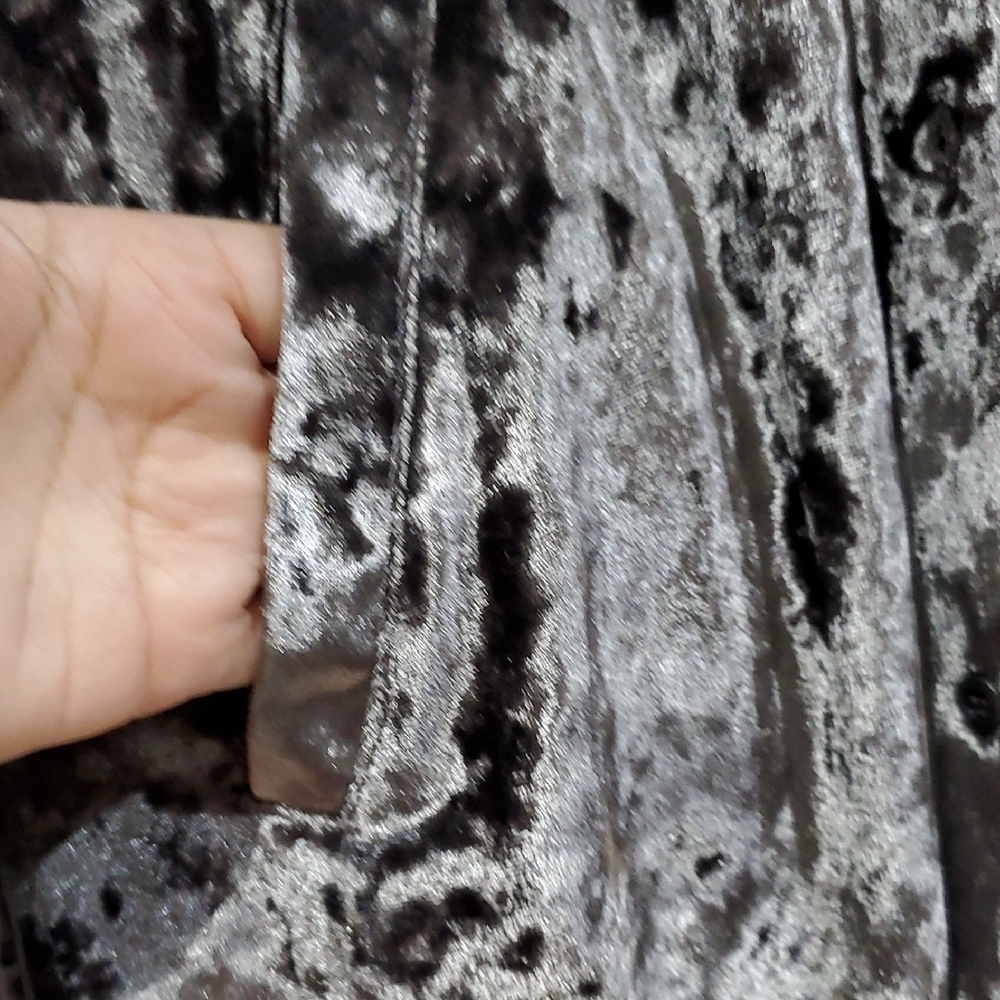 Smoked Velvet Mini Dress in Black and Gray Billy T NWT - Picture 4 of 10